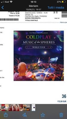 Biglietti Coldplay
