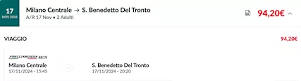 2 biglietti S benedetto - Milano