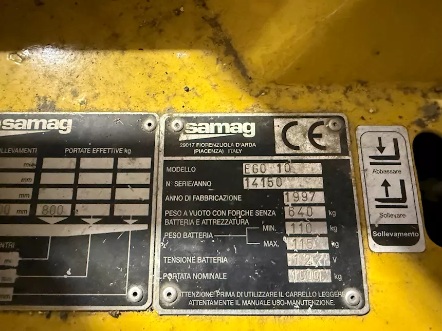 Foto 5Carrello elevatore uomo a terra Samag, modello EGO 10