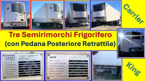 Tre Semirimorchi Frigorifero Pedana Posteriore Retrattile