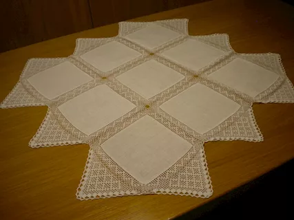 Centrotavola bianco fatto a Mano in cotone/lino, prezzo trattabile - Foto 3