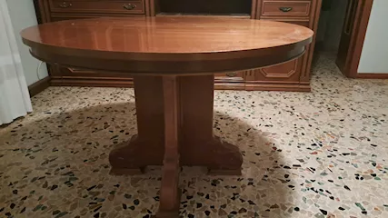 Mobile sala con tavolo rotondo, colore Noce - Foto 3
