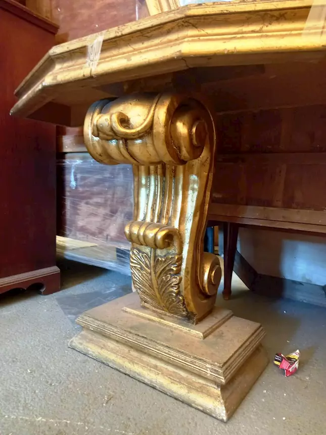 Console con specchio stile impero - 24180, colore Colore oro, in legno massello - Foto 2