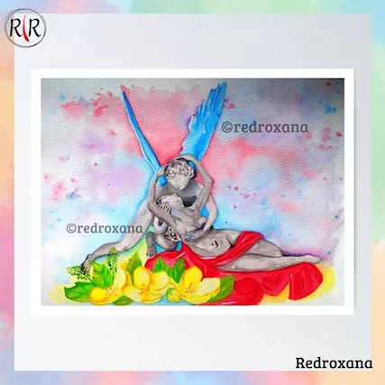 Dipinti Illustrazioni acquerello Amore