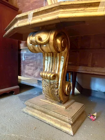 Console con specchio stile impero - 24180, colore Colore oro, in legno massello - Foto 2