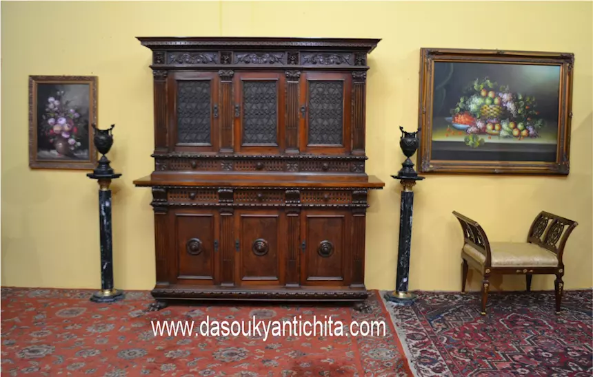Libreria-credenza metà del XX secolo stile Rinascimento - Foto 2