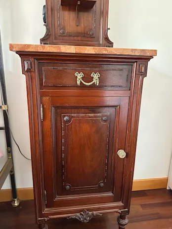 Comodino in massello di mogano, stile Luigi XVI - Anteprima 3