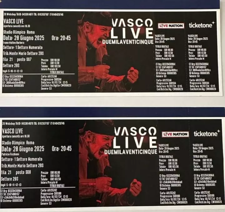 Vasco Rossi a Roma 4 biglietti