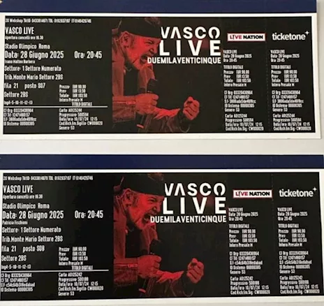Vasco Rossi a Roma 4 biglietti
