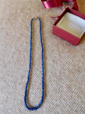 Collana Zaffiri naturali a rondelle sfaccett.chius. oro 18K