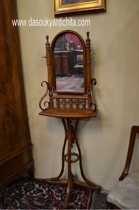 Toilette con specchio basculante stile Thonet, in legno - Foto 1
