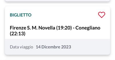 Biglietto treno Firenze-Conegliano