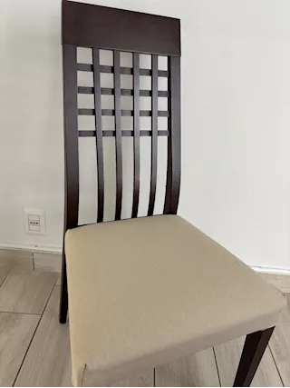 Tavolo con sedie, color wengè, colore per, in legno - Foto 3
