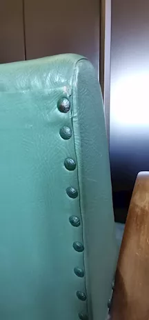 Poltrona originale anni 50 in similpelle, colore verde - Anteprima 2