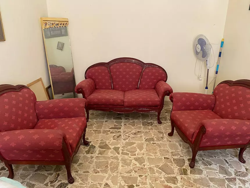Tris salotto classico stile Luigi XV - divano e 2 poltrone, in legno - Foto 1