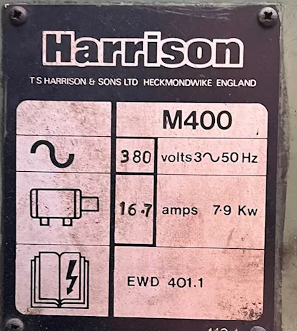 Tornio parallelo Harrison 1000 x 220, modello M - Anteprima 6