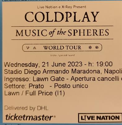 Coldplay Napoli 21 giungo 2023 PRATO
