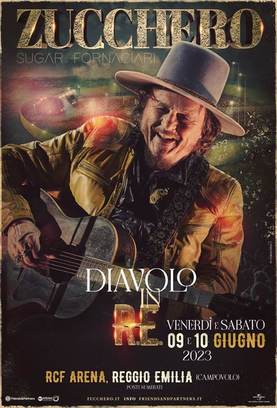 Zucchero Reggio Emilia, RCF Arena venerdì, 09/06/2023, 21:00
