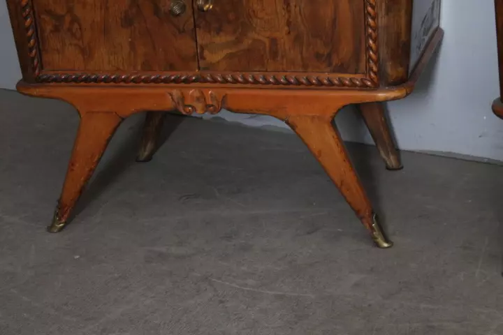 Antica Coppia comodini 1945 art deco noce. Milano . Top, in legno - Foto 5