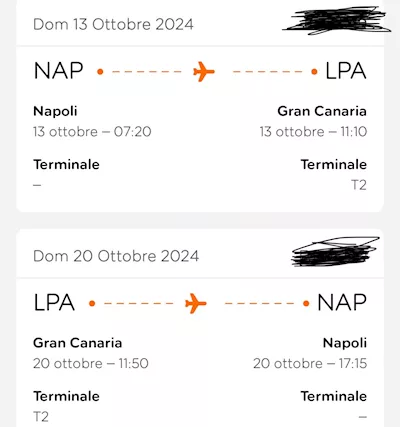 Biglietto Napoli-Gran Canarie