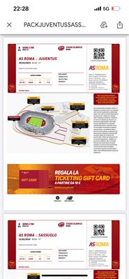 Biglietti roma Juventus e roma Sassuolo