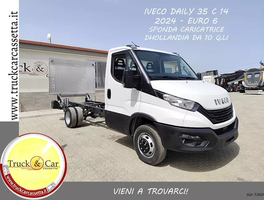 Iveco Daily 35 C 14 - 2024 - Telaio con sponda Km 55473, colore esterno Bianco