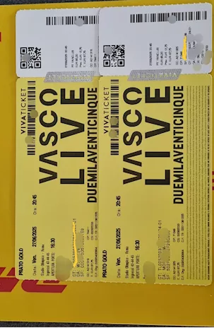 2 biglietti Vasco Live Roma prato Gold 27/06