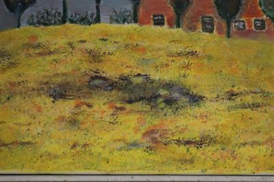 Quadro olio su tela con cornice, campo di grano e lavanda - Foto 6