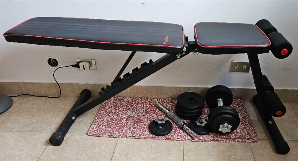Panca palestra + pesi regolabili fino a 30Kg Attrezzi Bodybuilding - Foto 9