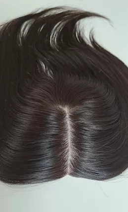Hair topper con clips in capelli veri per donna
