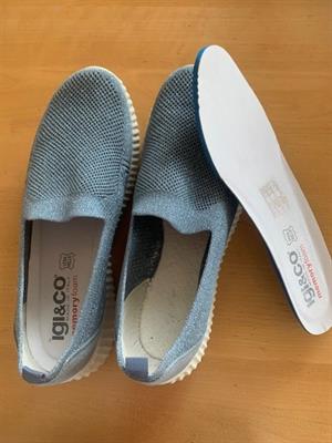 SCARPE SNEAKER DONNA SLIP-ON IGI CO elasticizzate glitter, color azzurro - Foto 3