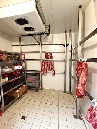 Gancera da parete per cella frigo usata