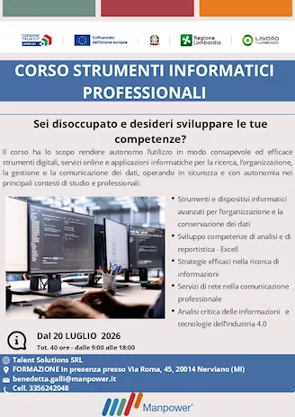 Corso gratuito strumenti informatici professionali