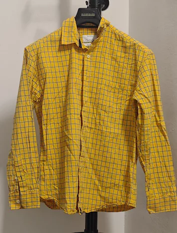 Camiciotto Bershka, a quadretti giallo, taglia S