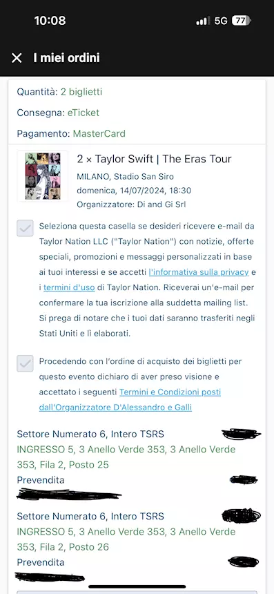 Taylor Swift The Eras Tour Milan