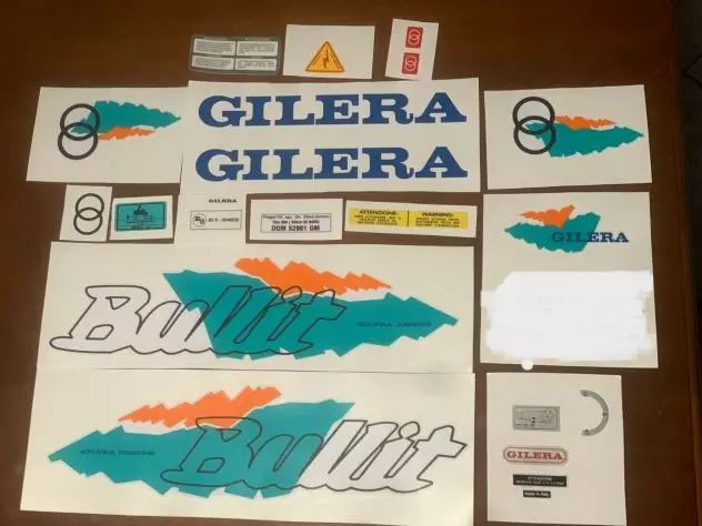 Gilera bullit bianco verde arancione kit adesivi