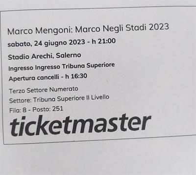 Concerto Mengoni del 24 giugno 2023