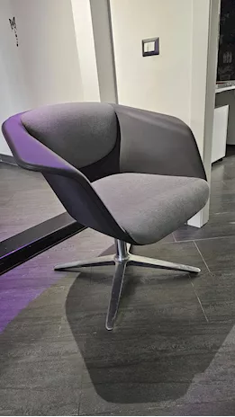 Elegante sedia poltrona, VERA PELLE ed acciaio cromato sedus - Foto 4