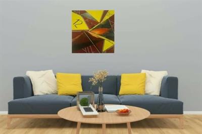 Quadro astratto geometrico olio su tela - Foto 4