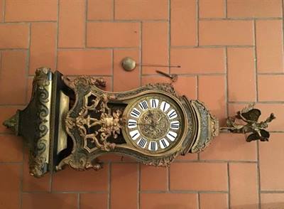 Orologio originale Luigi XIV da parete con mensola
