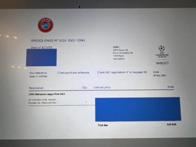 Biglietti Finale Uefa Champions League