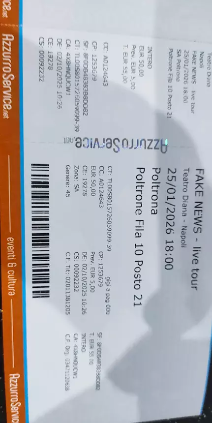 4 biglietti spettacolo Siani