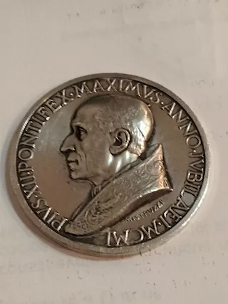 Medaglia argento Pio XII 1950