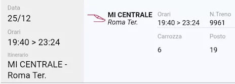 Biglietto Italo Milano-Roma