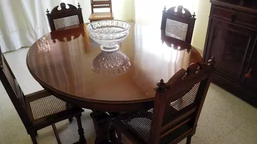 TAVOLO ANTICO LUIGI XVI CON SEDIE