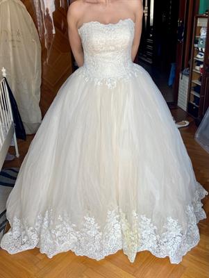 Abito da sposa Nicole linea Colet taglia 46, colore bianco - Foto 4