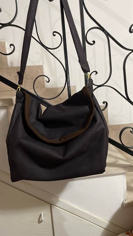 Borsa in tessuto colore marrone