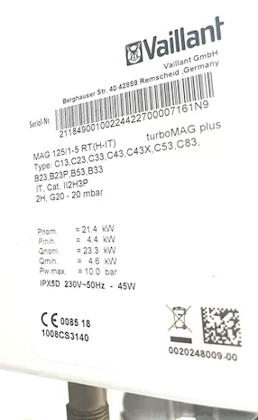 Scaldabagno Vaillant Turbomag Plus 125/1-5 RT