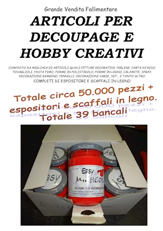 Grande stock articoli per découpage e hobby creativi