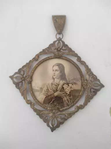 Ciondolo vintage collezionismo santa
